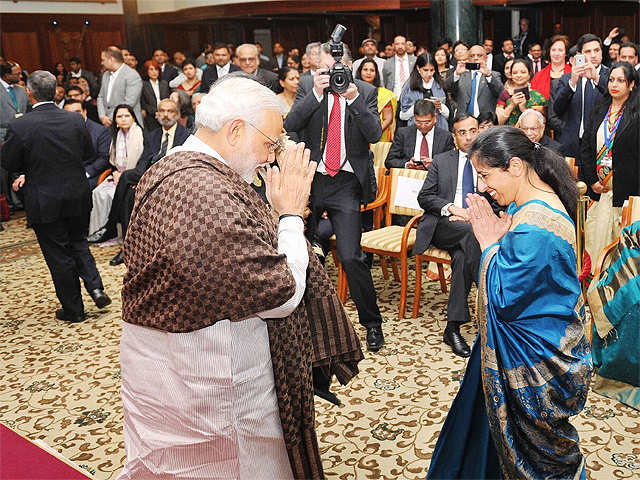 PM Modi greets the Indian Community