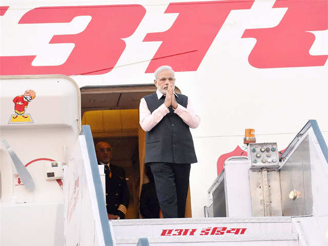 PM Modi upon arrival after the three nation tour