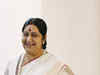 External Affairs Minister Sushma Swaraj arrives for Asian African Conference