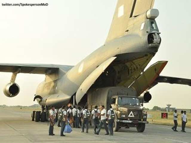 IAF's IL-76 a/c getting loaded