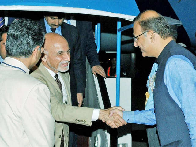 Afghanistan's President Ashraf Ghani arrives in India