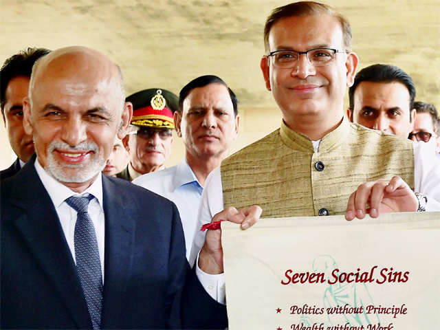 Afghan President Ashraf Ghani at Rajghat