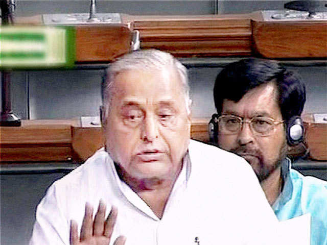 An animated Mulayam Singh in Lok Sabha