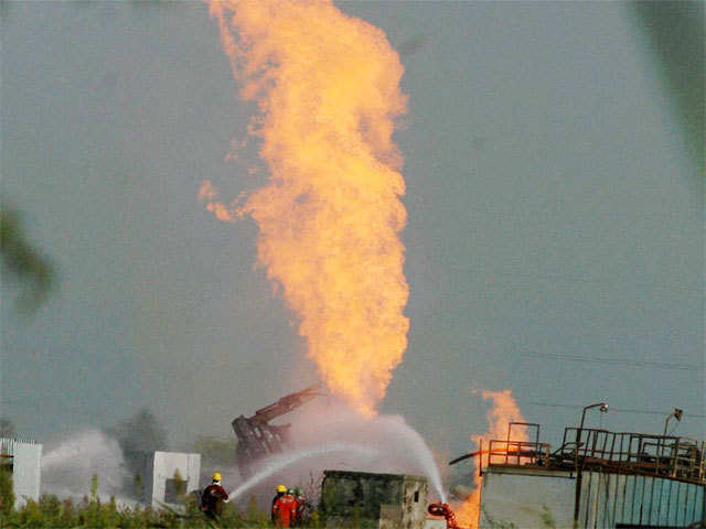 Fire breaks out at a CNG pipeline of ONGC