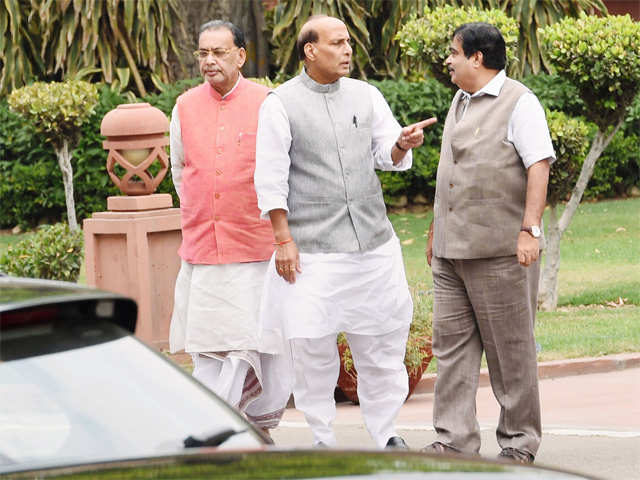 Union Ministers after Cabinet meeting