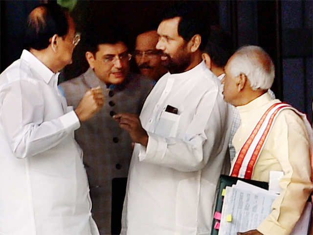Union Ministers after Cabinet meeting