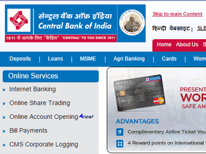 Central bank of india forex services
