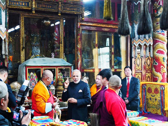 PM Narendra Modi at the Gandan Monastery