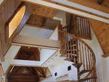 Spiral staircase leads to loft