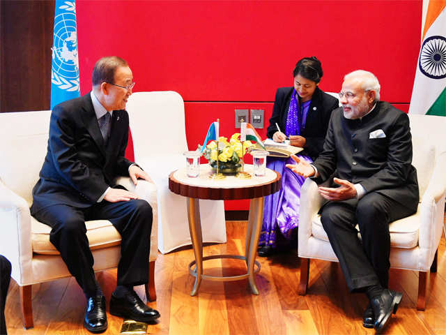 PM Narendra Modi with Ban Ki-moon