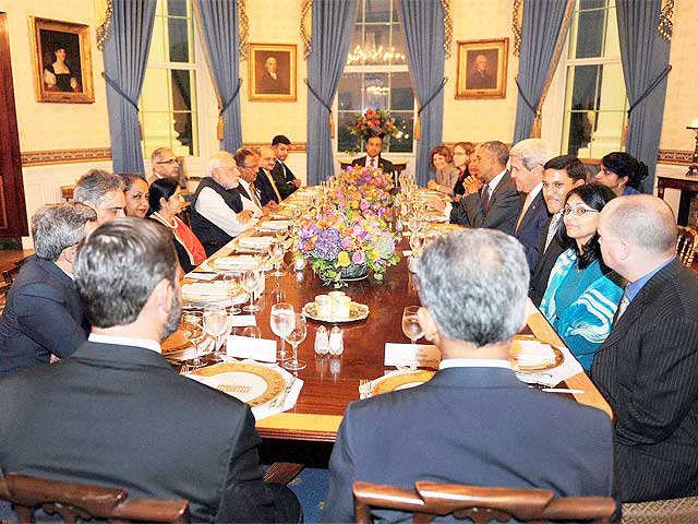 Modi at the private dinner hosted by Obama