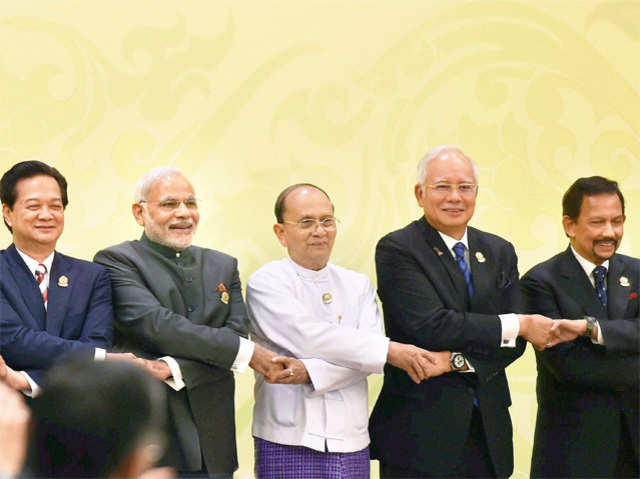 PM Modi joins hands with ASEAN leaders