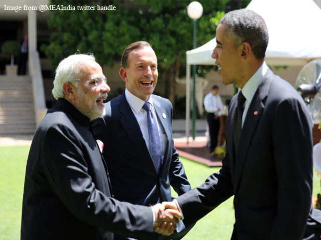 PM Modi with Obama, Abbott at BBQ lunch