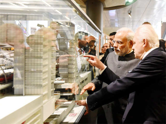 PM Modi during a visit to a railway station in Berlin