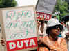 DUTA protests outside HRD Ministry over non payment of pension