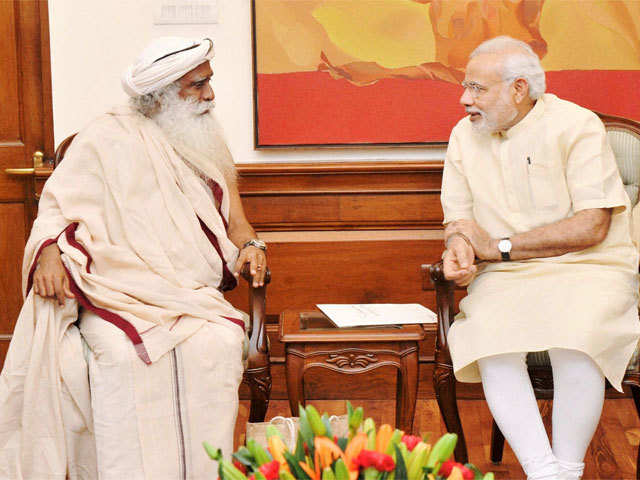 PM Modi with Sadhguru Jaggi Vasudev