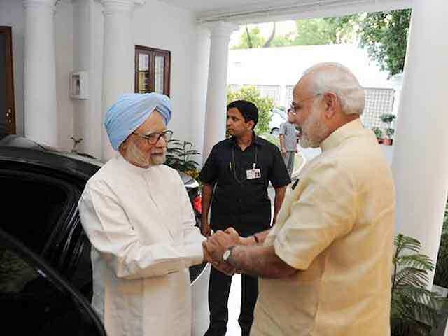 Manmohan Singh with PM Narendra Modi