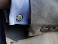 Buttoning up: Sporty cufflinks are suitable for after-work events