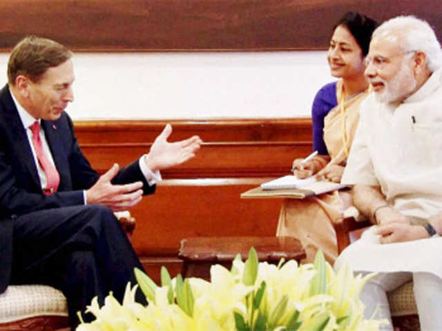 David Petraeus meets Modi