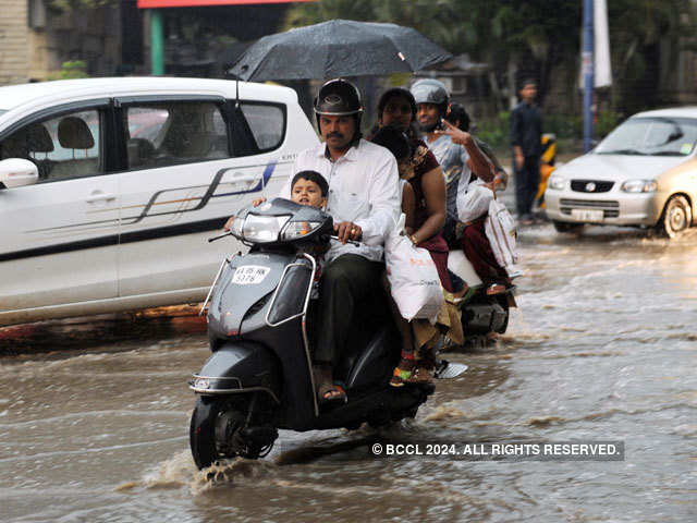 Flooding on roads, people seeking refuge