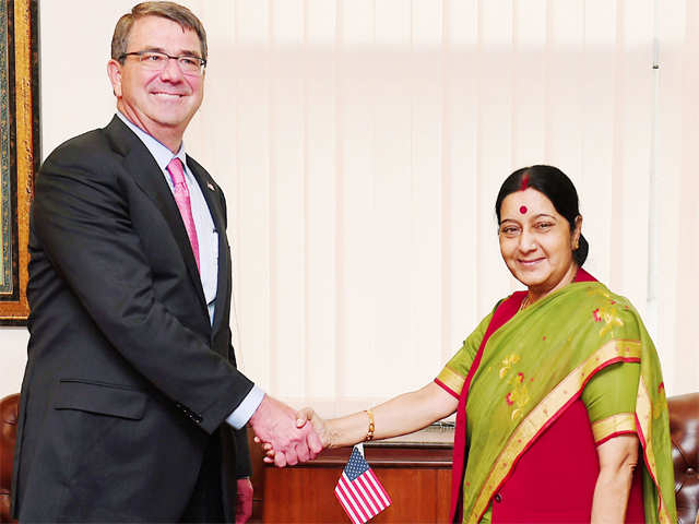 Sushma Swaraj with US Secretary of Defence