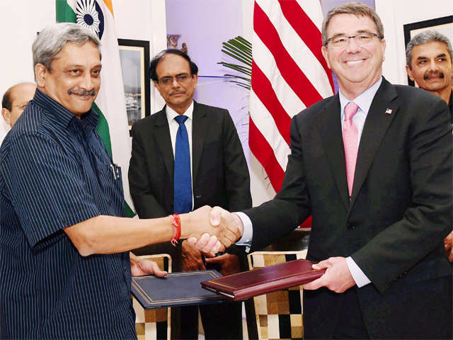 Manohar Parrikar with US Secretary of Defence