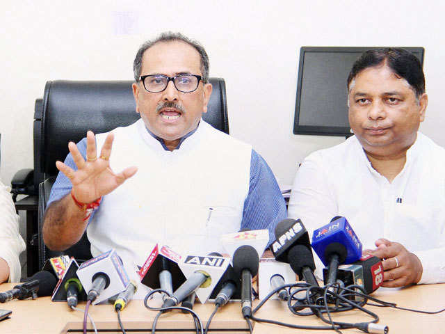 J&K Deputy CM Nirmal Singh addressing  press conference