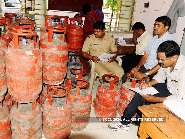 Cops inspect gas cylinders