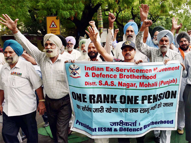 ‘One Rank, One Pension' protest
