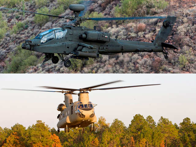 Apache & Chinook attack helicopters