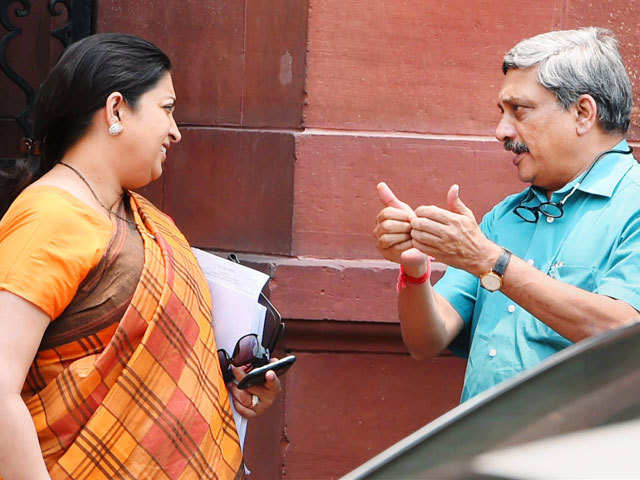 Manohar Parrikar with Smriti Irani