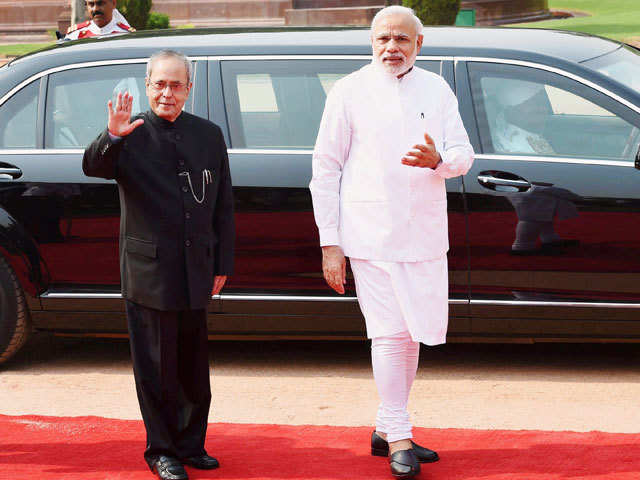 President Pranab Mukherjee and Prime Minister Narendra Modi