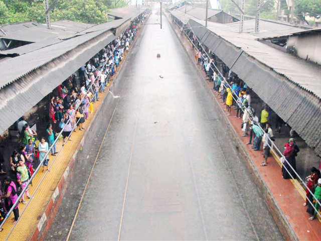 Waterlogged railway tracks