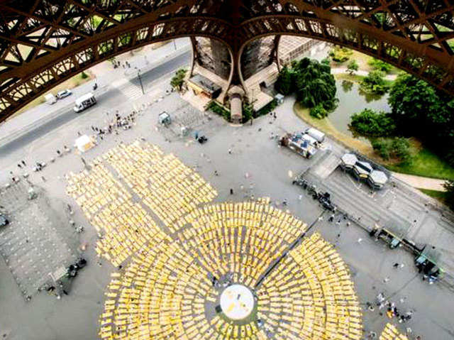 Yoga under Eiffel Tower