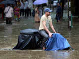 A water-logged street in Mumbai