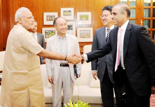 PM Modi meets Soft Bank CEO