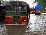 A water-logged street in Mumbai