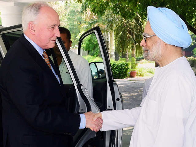 Manmohan Singh meets Paul Keating