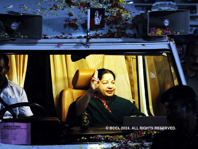 Jayalalithaa during election campaign