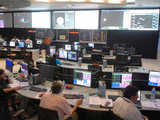 Contol room at ISRO Chandrayaan unit