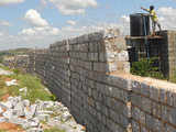 Wall under construction at Chandrayaan unit