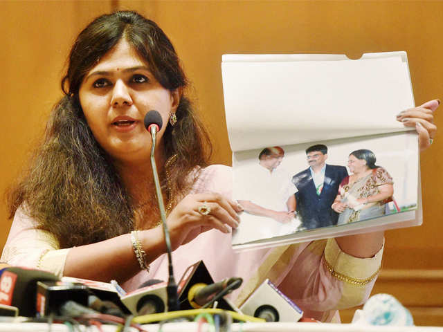 Pankaja Munde addresses media