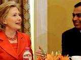 Hillary Clinton with Mukesh Ambani