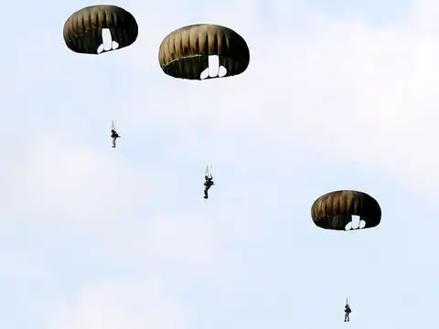 Skydivers performing at OTA event