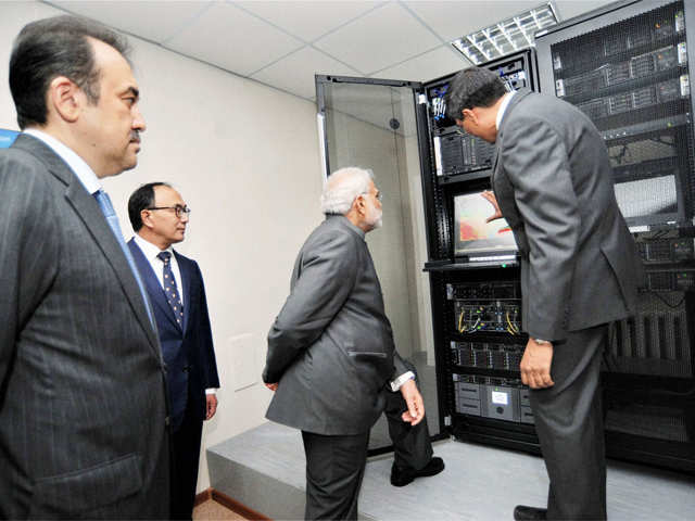 PM being briefed about the Super Computer