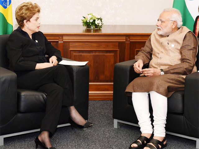 PM Modi with Brazilian President Dilma Rousseff