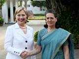 Hillary meets Sonia Gandhi