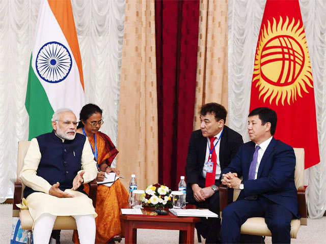 PM Modi with the Kyrgyz PM