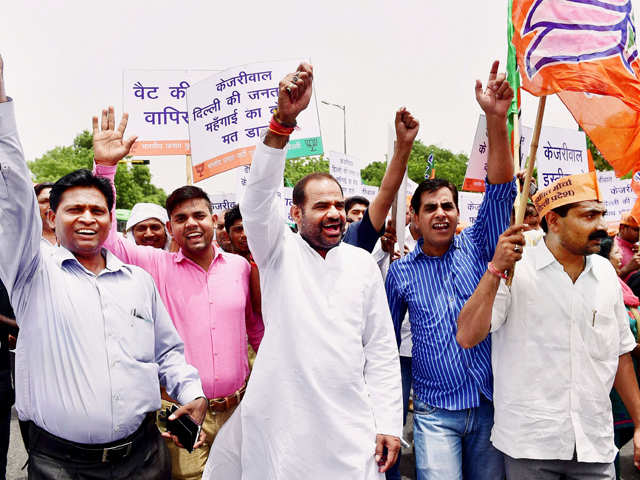 Delhi BJP workers protest