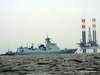 Chinese Navy's missile destroyer Jinan docked at Mumbai